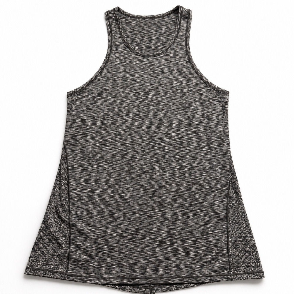 Lululemon Goal Up High‎ Neck Space Dye Racerback Tank Top Split Back Black White